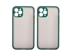 2pcs Capa De Telefone Para Ios 11 Pro Textura Escamosa Translúcida Anti-queda Com Botões Coloridos