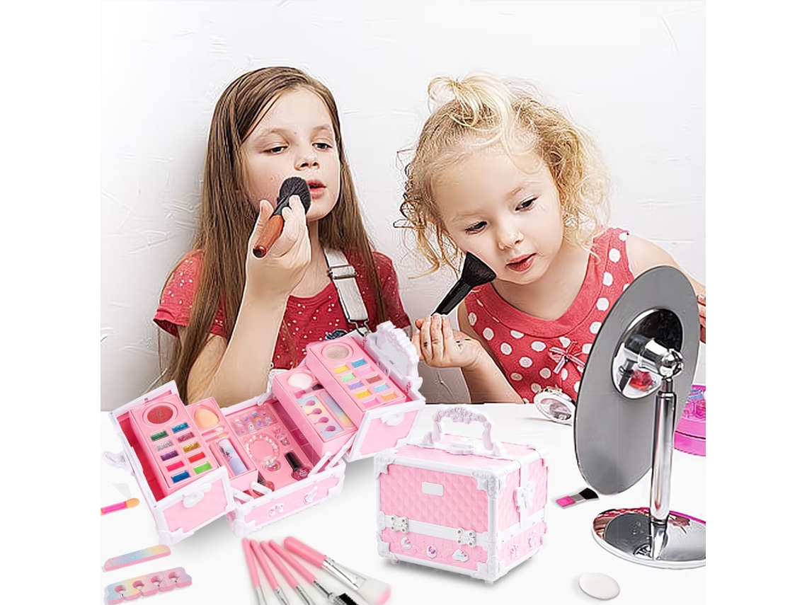 Kit De Maquillaje Para Niñas, Juega Con Maquillaje, Caja De Maquillaje De Princesa, Seguro Y No Tóxico, Regalo De Navidad O Cumpleaños.