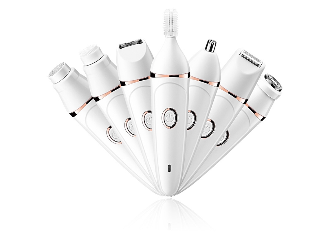 Aparador De Cabelo Feminino 7 Em 1: Recarregável Por Usb, Lavável Com Água, Multifuncional, Para Corpo, Rosto E Áreas Sensíveis.