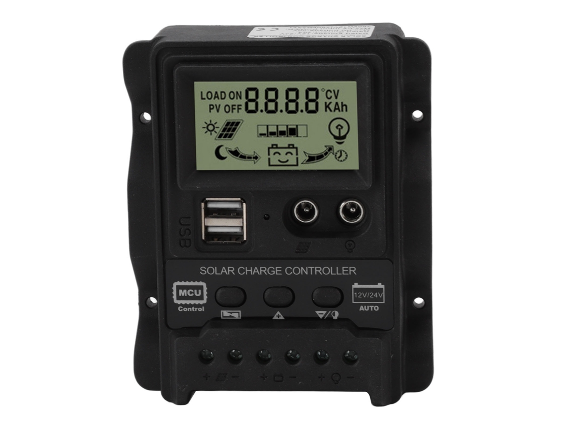 Controlador De Carga Solar Pwm K1688 De 30 A Con Pantalla Lcd Y Doble Salida Usb De 12 V/24 V.
