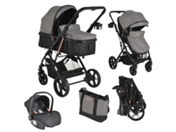 Carrito de bebé trío convertible RAFAELLO hasta 15 kg con silla de coche MULTI de MONI Grey