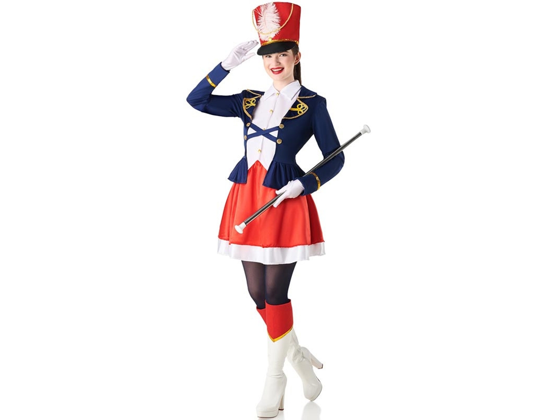 Disfraz de Majorette clásico tricolor para mujer