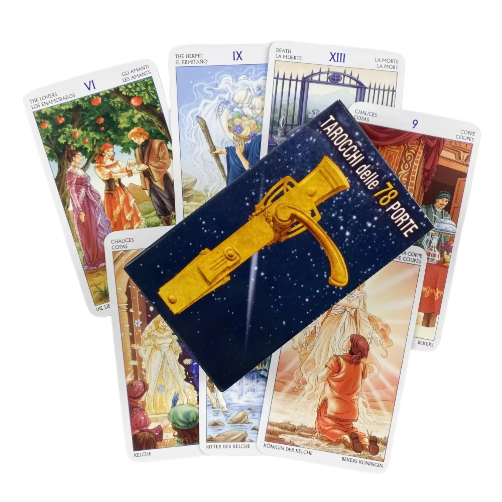 Tarô Das 78 Portas, Um Baralho De Cartas Oraculares, Versão Em Inglês, Versão Para Adivinhação, Tabuleiro De Jogo.