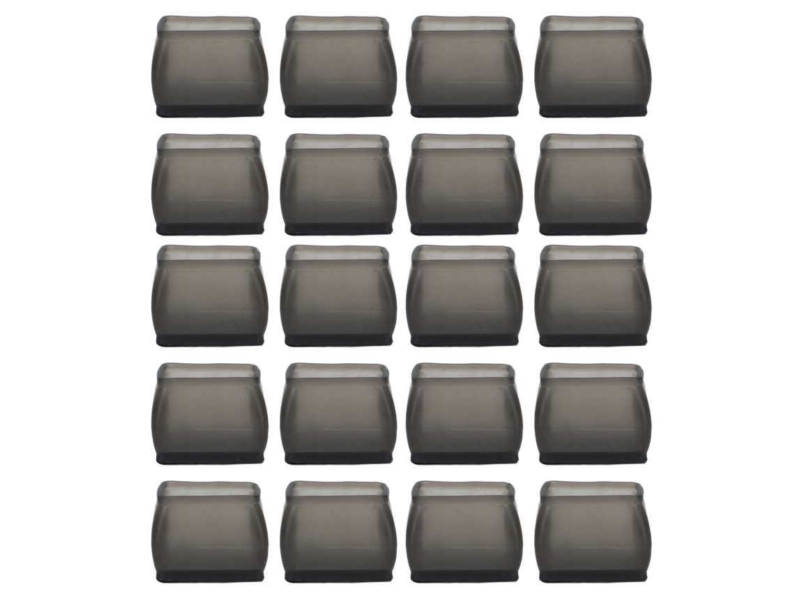 20 Protectores Rectangulares De Silicona Para Patas De Sillas/mesas, Antiarañazos, Reducen El Ruido, Transparentes, Negros.