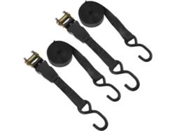Correa De Fijación Negra De 25 Mm, Paquete De 2, Correas De Carga Con Trinquete De Alta Resistencia Para Coches Y Motocicletas.