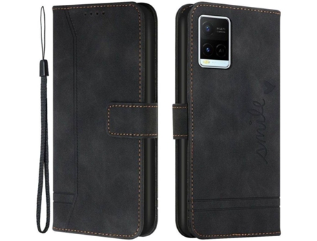 Funda Vivo Y21 HFS-HOUSE Motif Smile Negro