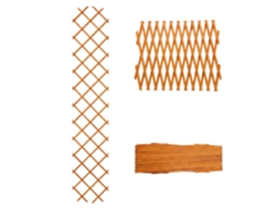 Rejilla Extensible Relaxdays Para Trepadoras, Juego De 3, 270 X 45 Cm, Madera, Montaje En Pared, Naranja