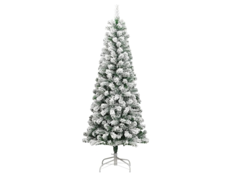 VIDAXL Árbol de Navidad artificial con bisagras y nieve flocada 180 cm