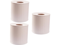 3 Piezas, Contenedor, Diseño Redondo, 3 Piezas Contenedor Redondo De Pañuelos De Ratán Beige Clásico