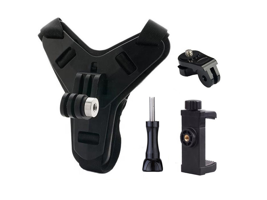 Soporte para barbilla de casco compatible con cámara deportiva GoPro DJI 360 y motocicleta, color negro Siurn