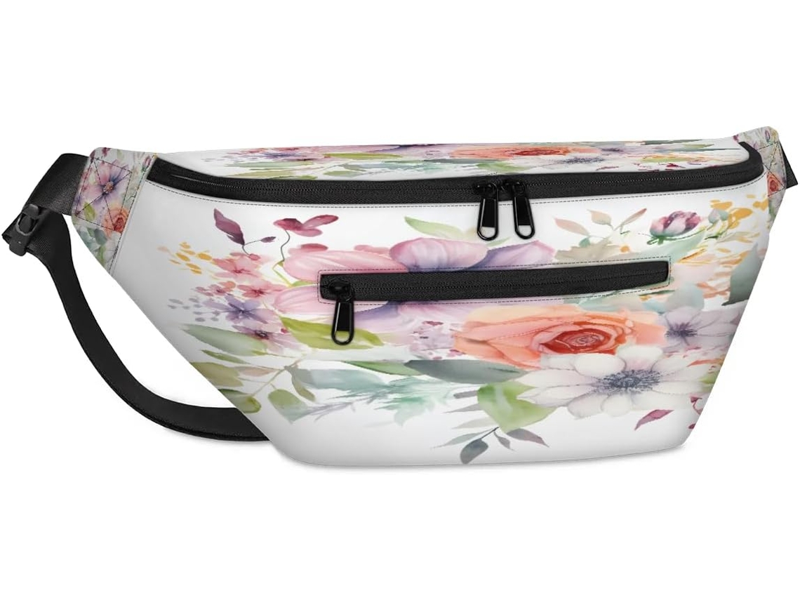 Bolso Bandolera Unisex Tropicallife Estampado Floral Hojas Para Hombre Mujer Gran Capacidad Estilo Casual V