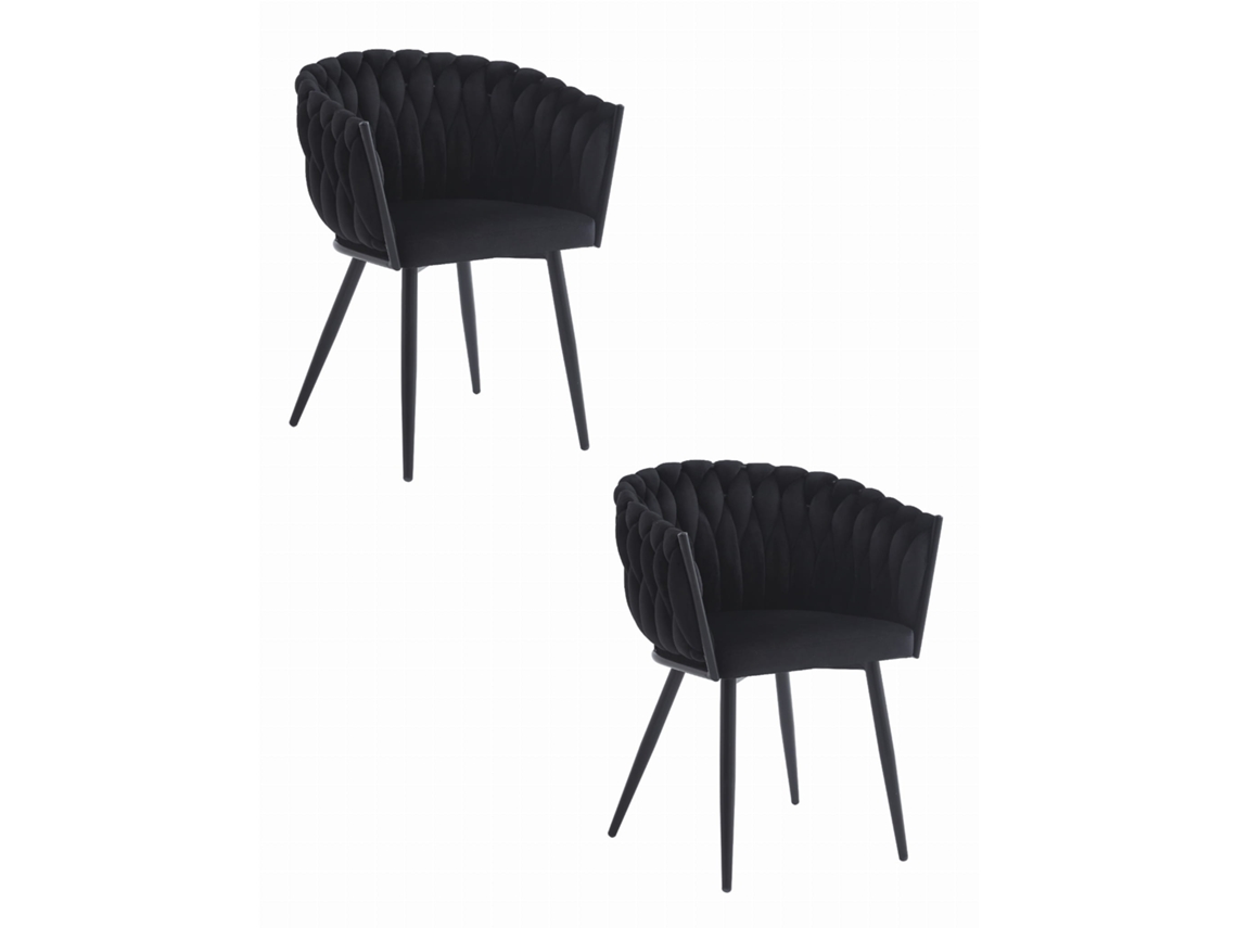 Silla Orión Terciopelo Negro X 2 Leobert