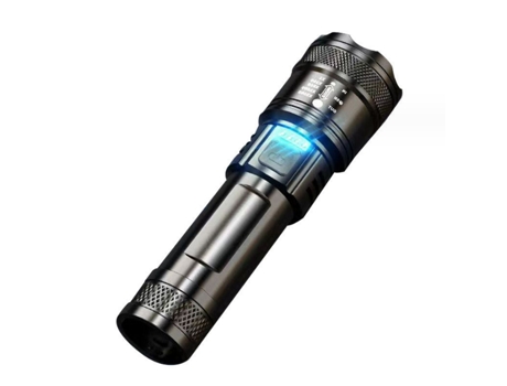 BISBISOUS P50 Linterna Recargable de Alto Lumen con Zoom Impermeable Negro