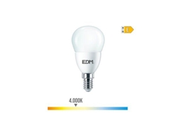 Bombilla LED Esférica Edm E14 7w 806lm 4000k Luz Diurna Ø4,8x9,5cm