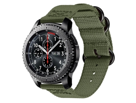 Correa de reloj inteligente para Samsung Galaxy Watch Active 2 22 mm / Gear S3 Nylon de tres anillos (verde militar)