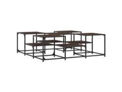 Mesa de centro, roble marrón, MAISON EXCLUSIVE, 121x121x40 cm