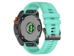 Bracelete Para Garmin (26mm) - Silicone - Liberação Rápida - Fivela De Aço Preta Azul-petróleo