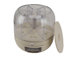 Dispensador De Grano Rotatorio 6 Compartimentos Contenedor Hermético Para Arroz Y Alimentos Secos Cocina Blanco