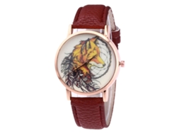 Reloj De Pulsera De Cuarzo Informal Zhoulianfa Para Hombre Y Mujer (marrón Oscuro)