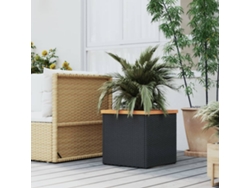 Jarrón/jardinera 40x40x40 cm Mimbre Pe Negro Dkd Home Decor