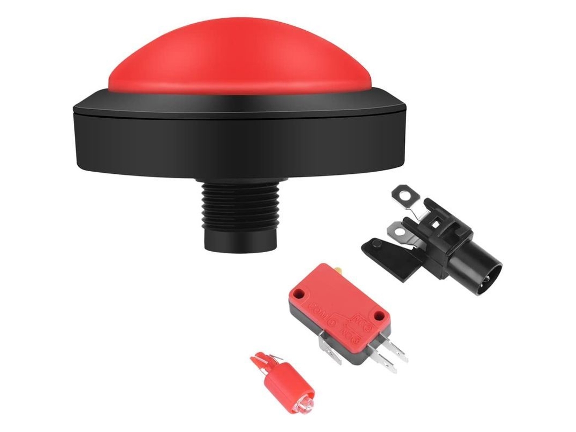 Botón Grande Para Máquinas Recreativas Con Led, Botón Convexo Iluminado Gigante Para Juegos Arcade (rojo)