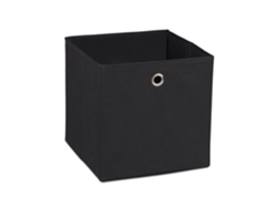 Relaxdays 2 Cajas De Almacenamiento, Cuadradas Para Estantería, Cubos De Tela 30x30x30 Cm, Negras