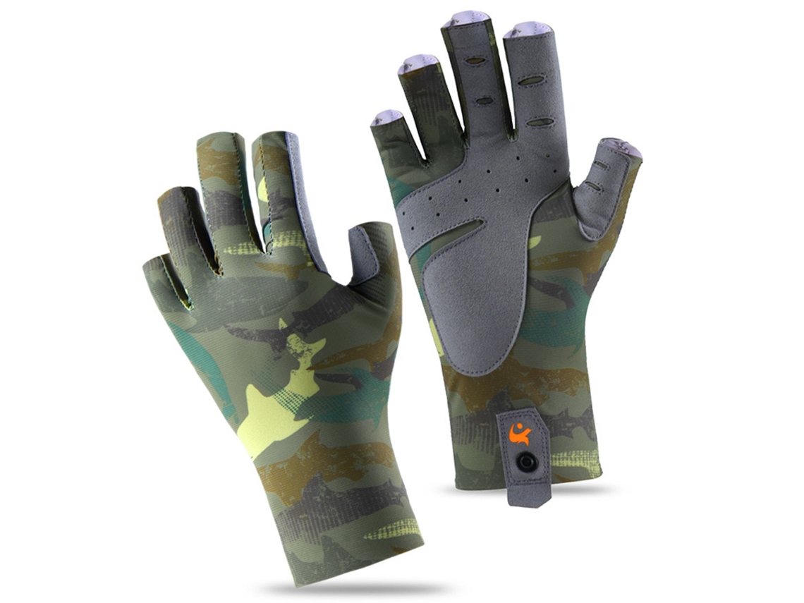 Guantes De Pesca Sin Dedos Hechos De Cool Silk, Antiadherentes, Transpirables, Con Protección Solar Upf50 Para Actividades Al Aire Libre.