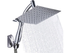 Cabeça Chuveiro Luxo Inox 28 Cm Con Manguera Soporte Jato Potente Alta Presión Para Spa