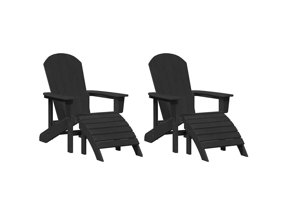 Maison Exclusive - Cadeira De Jardim 2 Pcs Preto 83 X 74 X 92 Cm Polietileno