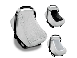 Funda para asiento de coche Chrui Baby, transpirable y con privacidad, con 3 modos (gris)
