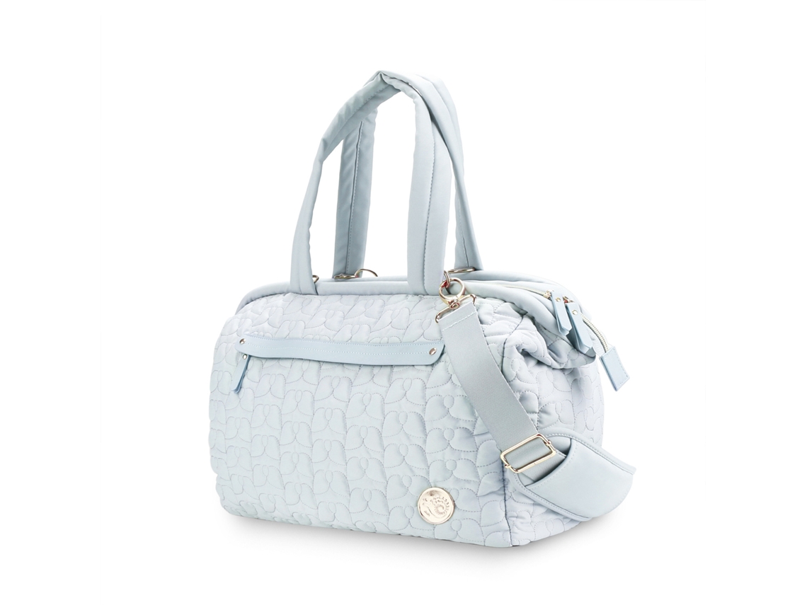 Bolsa de pañales acolchada de gran capacidad para mamás y bebés, ideal para usar al aire libre y en cochecitos. Yunzii azul claro.