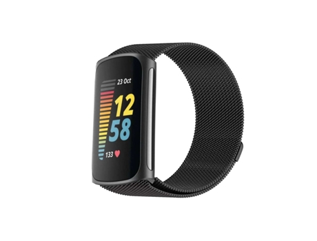 Correa Pulsera Milanese Mesh para Fitbit by Google Charge 5 Negro