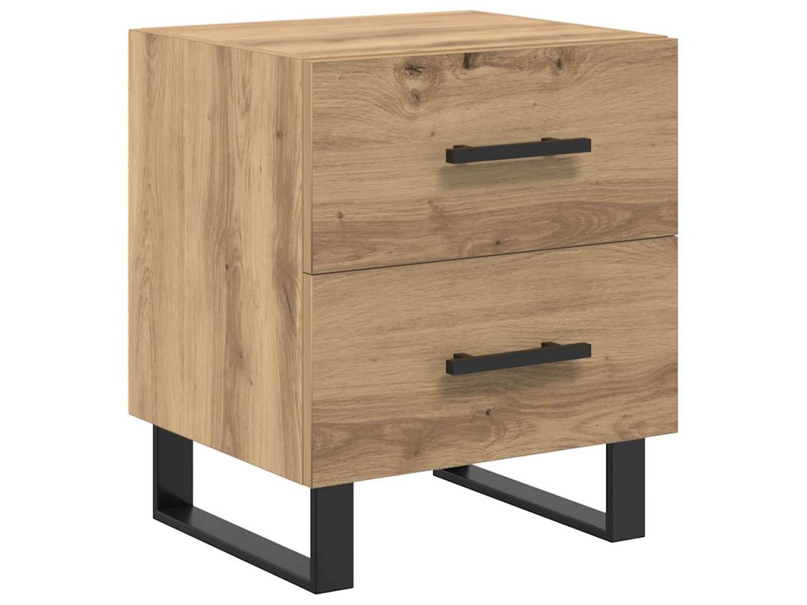 Mesilla de noche de roble artesanal 40x35x47,5 cm MAISON EXCLUSIVE