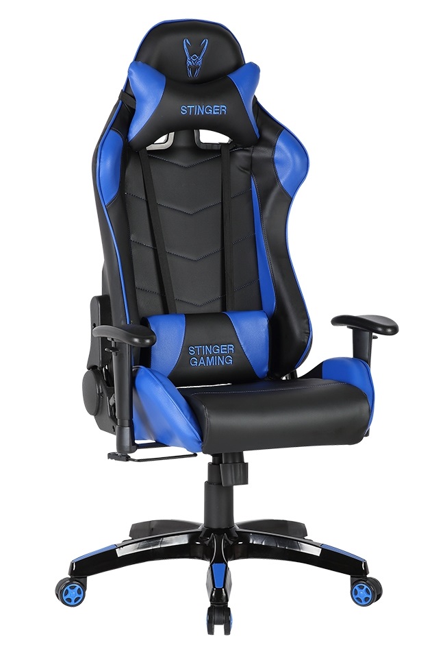 Silla Gaming WOXTER Stinger Station (Hasta 150 kg - Elevador a Gas Clase 4 - Negro y Azul)