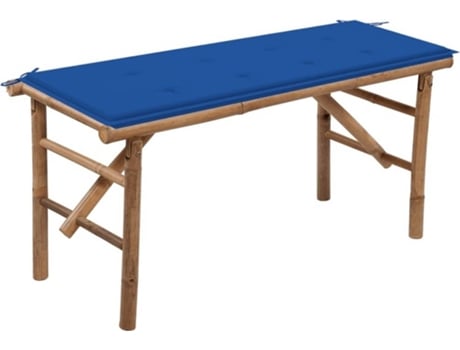 Banco de jardín VIDAXL Azul Bambú (118x38x45 cm)