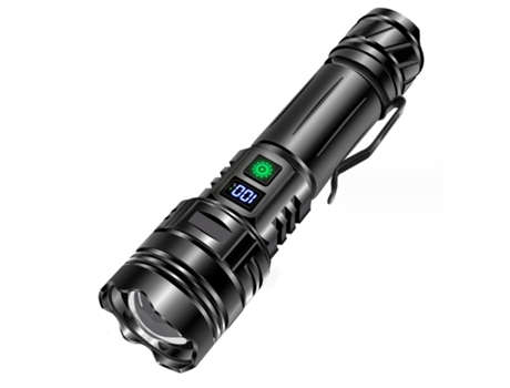 BISBISOUS A05 Linterna Led 15000 Lúmenes Zoom Recargable Funciona con Pilas Negro VIGA EUROPE