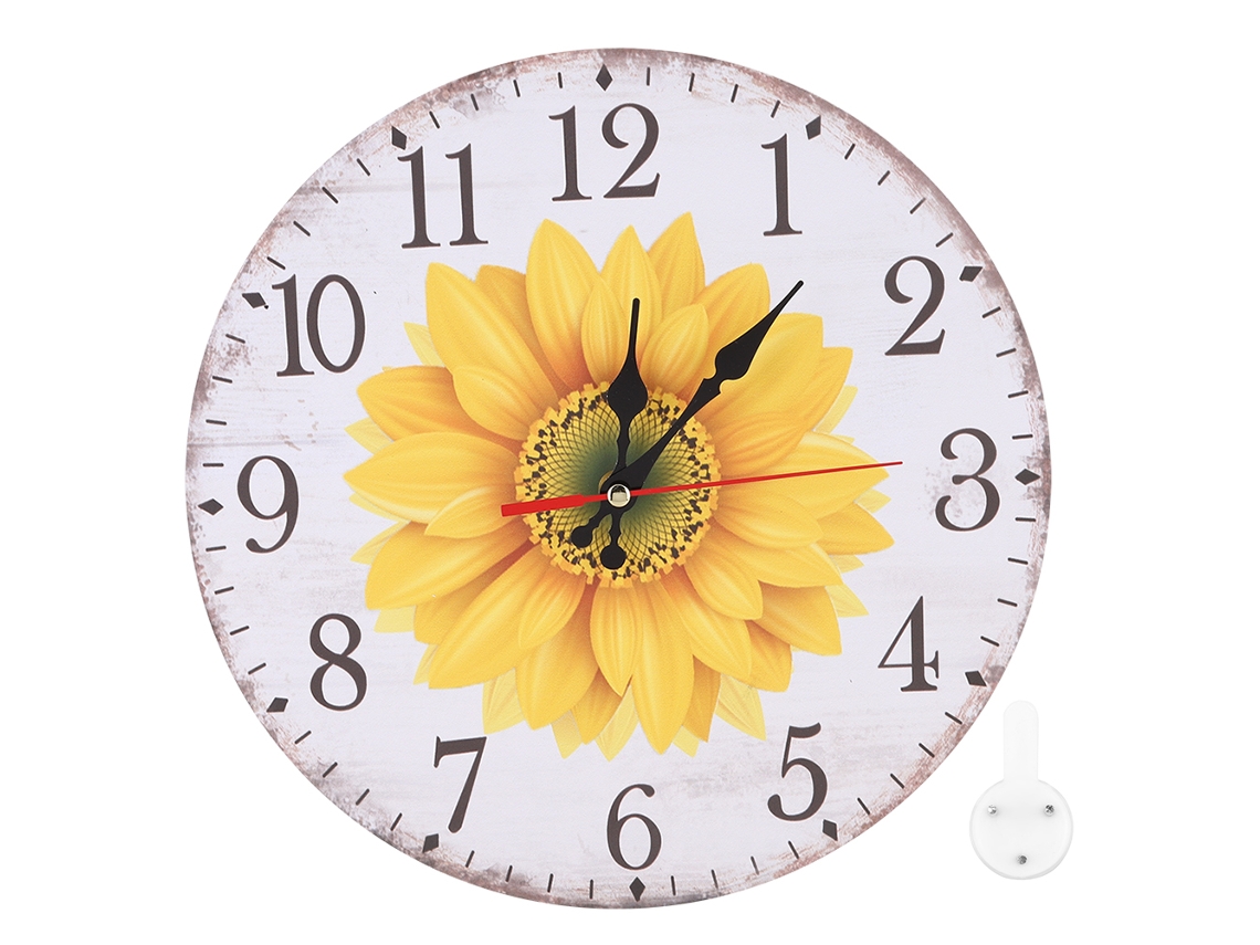 Reloj de pared Baok con un elegante diseño de girasol, de 30 cm, para la decoración del hogar, la oficina y la sala de estar.