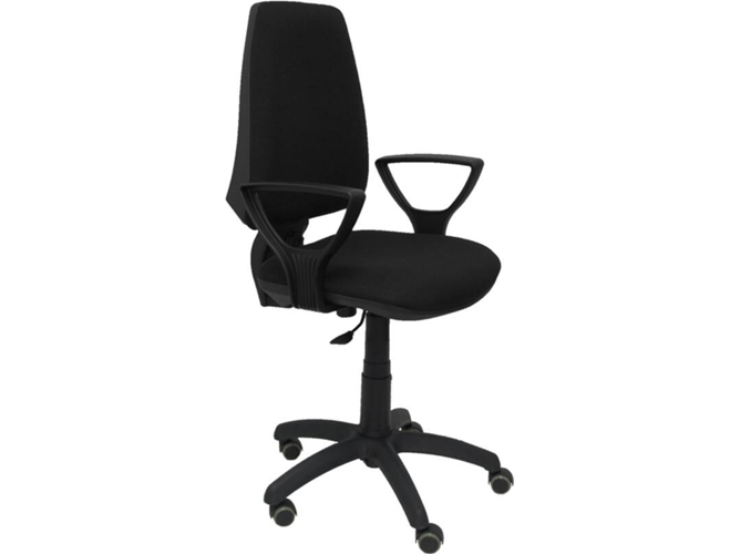 Silla de Escritorio Operativa PYC Elche CP Negro BF RP con ruedas antiarañazos (Brazos Fijos - Tejido)