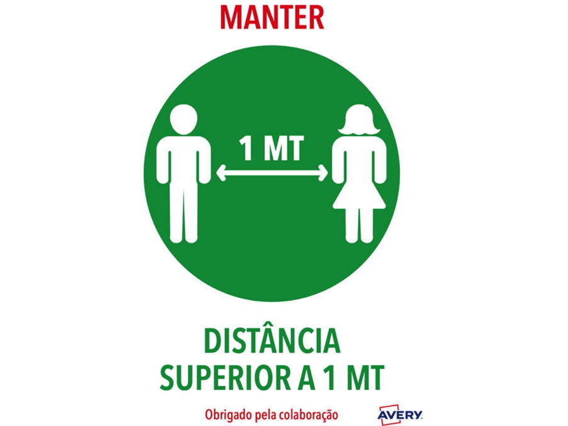 ETQ AVERY COVID A4 - MANTER DISTÂNCIA