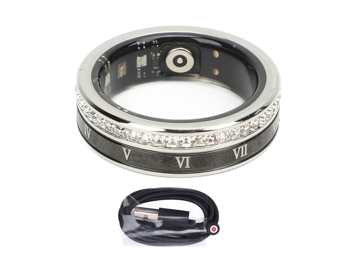 Anillo Inteligente Bt Acero Titanio Ip68 Resistente Al Agua Contador De Pasos Talla 11