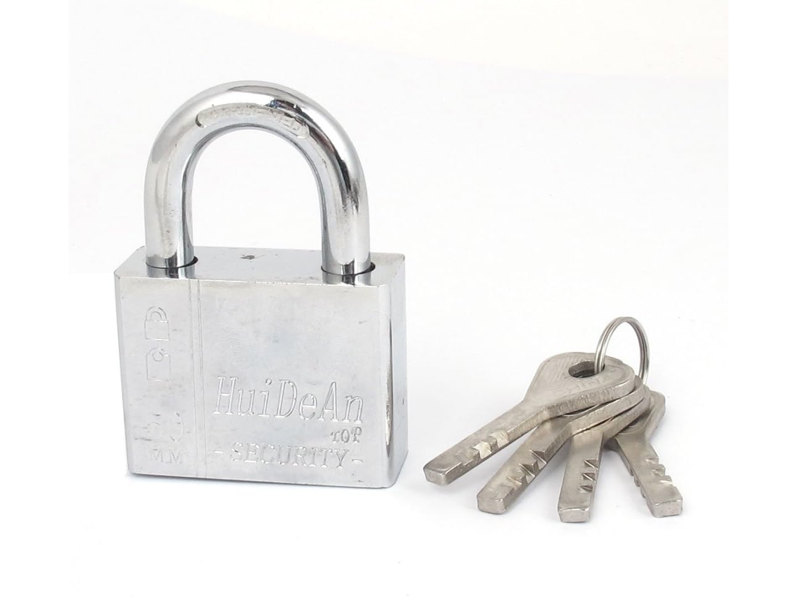 Candado De Seguridad Con Grillete Para Puerta De Armario Con Cadena De 50 Mm X 38 Incluye 4 Llave...