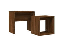 Juego de mesas de centro de roble marrón, MAISON EXCLUSIVE (100x48x40 cm)
