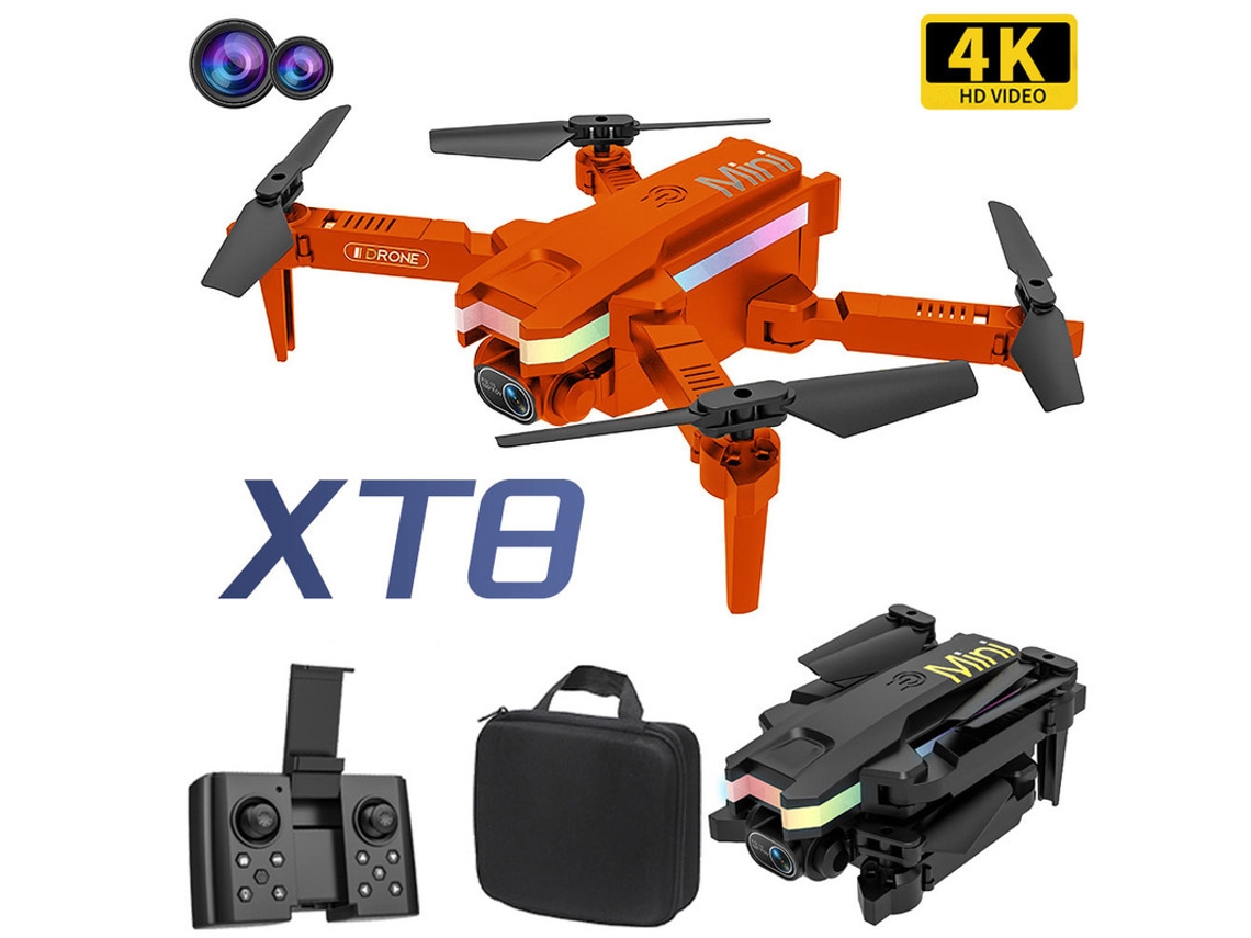 XT8 Mini Drone (4K - Duración de la batería: 10 min - Naranja)