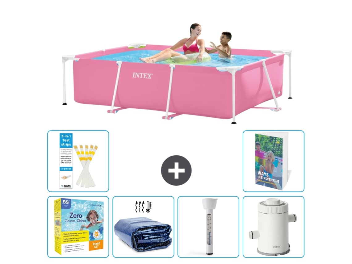 Intex Piscina Com Estrutura Retangular - 220x150x60 Cm - 7-peças S10