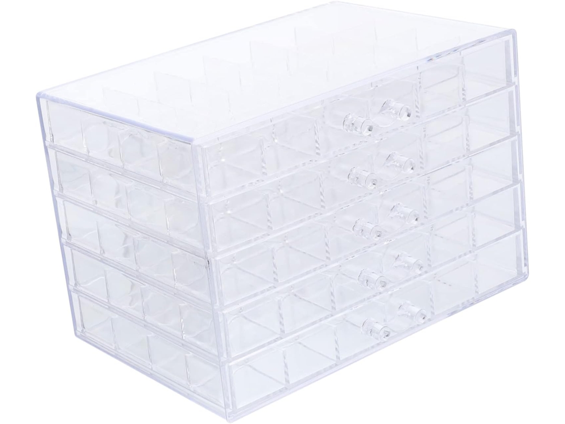 Caja De Almacenamiento Transparente De 5 Niveles Para Decoración De Uñas, De Plástico Resistente.