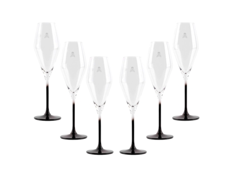 SCALPERS HOME - Juego de 6 Copas Flauta Calavera de 182Ml en Cristal