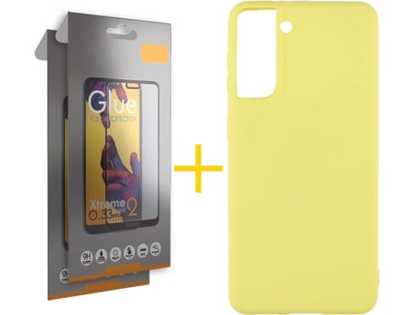 Kit Funda + 2 Protectores de Pantalla Samsung Galaxy S21 + Plus SKYHE Full (Amarillo)