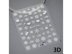 Pegatina Para Uñas Con Diseño De Copo De Nieve Navideño 3d Cortado Con Láser Y Cristal 5d, Autoadhesiva.