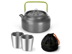 Juego De Hervidor De Agua Para Camping De 1,2 L Con 2 Tazas, De Aluminio Ligero, Ideal Para Acampar, Hacer Senderismo Y Picnics.