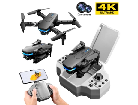 Mini dron plegable KY910 con cámara dual 4K (1 baterías - Duración de la batería: 12 min - Negro) YIZHOOD